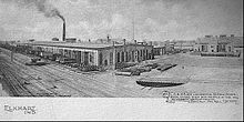 The Elkhart, Indiana shops in 1903. Lake Shore and Michigan Southern Shops Elkhart, Indiana 1903.JPG
