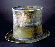 Top hat worn by Lincoln to the theater Lincoln's+hat.jpg