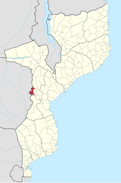 Distrito de Manica no mapa de Moçambique