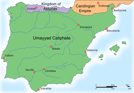 Iberian peninsula map (750 AD)