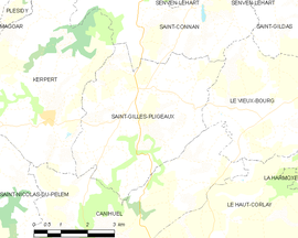 Mapa obce Saint-Gilles-Pligeaux