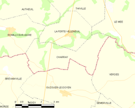 Mapa obce Charray