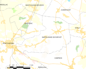 Poziția localității Sainte-Anne-sur-Brivet