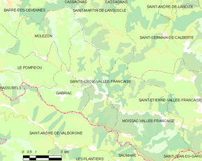 Poziția localității Sainte-Croix-Vallée-Française