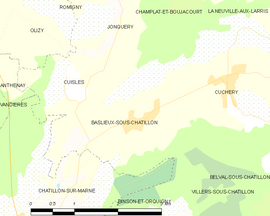 Mapa obce Baslieux-sous-Châtillon