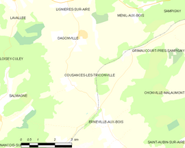 Mapa obce Cousances-lès-Triconville
