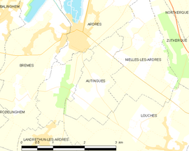 Mapa obce Autingues