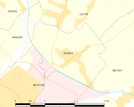 Mapa obce Essars