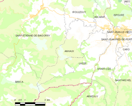 Mapa obce Anhaux