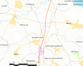 Mapa obce Villemolaque
