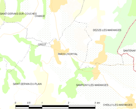 Mapa obce Paris-l’Hôpital