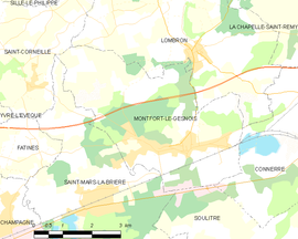 Mapa obce Montfort-le-Gesnois