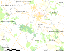 Mapa obce Bellac
