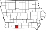 Mapa del estado que destaca el condado de Ringgold