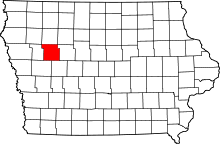 Map of Iowa highlighting Sac County.svg