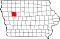 Map of Iowa highlighting Sac County.svg