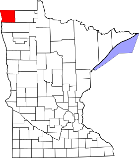 Map of Minnesota highlighting Kittson County.svg