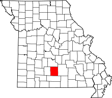 Harta e Wright County në Missouri