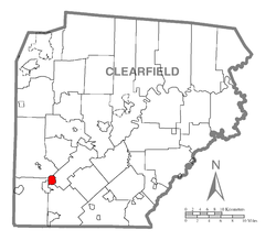 Location of Newburg in Clearfield County