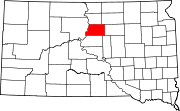 Map of South Dakota highlighting Potter County Map of South Dakota highlighting Potter County.svg
