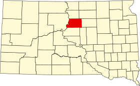 Map of South Dakota highlighting Potter County.svg