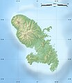 Physical map of the region and department of Martinique