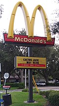 McDonald's sign reading "Cactus Jack was Here" in St. Petersburg, FL, Sep 2020 (cropped).jpg