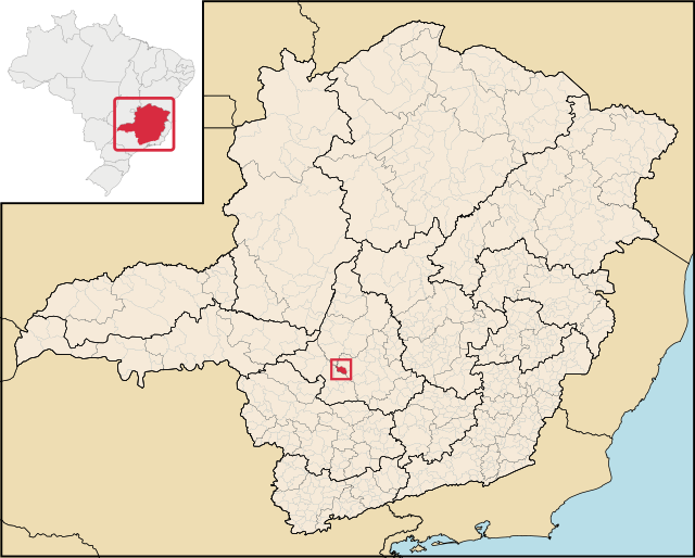 Localização de Japaraíba em Minas Gerais
