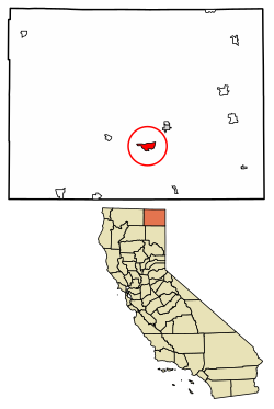 Modoc County California Incorporated and Unincorporated areas California Pines Highlighted 0609834.svg