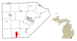 Location of Temperance in Monroe County, Michigan