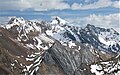 Northwest aspect of Mt. Baldwin (center) and White Fang (left)