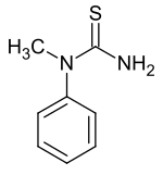 Structural formula of N-methyl-N-phenylthiourea