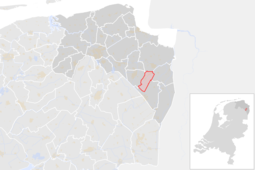 Locatie van de gemeente Pekela (gemeentegrenzen CBS 2016)