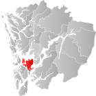 Locator map showing Tysnes within Hordaland