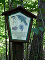 Čeština: Informační tabule o borovici na naučné stezce Bažatnice mezi Třebíčí a Račerovicemi, vedoucí polesím Bažantnice. English: Information board about the pine on the educational trail Bažantnice, situated northwest of the town of Třebíč, Vysočina Region, Czech Republic.