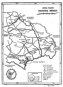 Nalgonda District with Talukas until 1979 Nalgonda District 1961.jpg