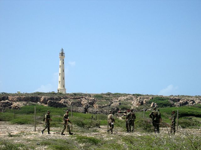 Dutch Marines searching for Holloway near Aruba's California Lighthouse