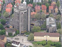 2013 aufgenommenes Luftbild vom Neuen Rathaus