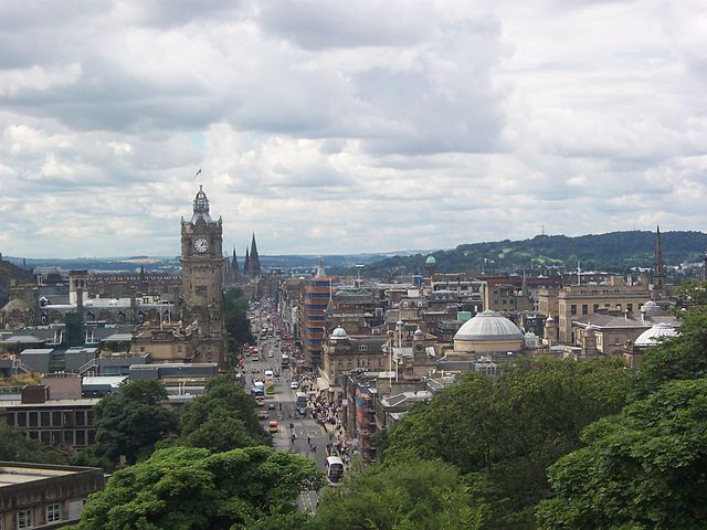 View of Princes Street from Calton Hill.