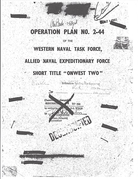 File:OPERATION PLAN NO. 2-44 OF THE WESTERN NAVAL TASK FORCE, ALLIED NAVAL EXPEDITIONARY FORCE SHORT TITLE "ONWEST TWO".jpg