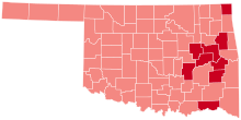 County Flips:
Republican
Hold
Gain from Democratic Oklahoma County Flips 2004.svg