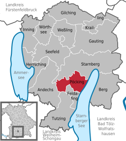 Läget för Pöcking i Landkreis Starnberg