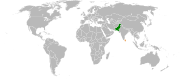 Location map for Pakistan and Sri Lanka.