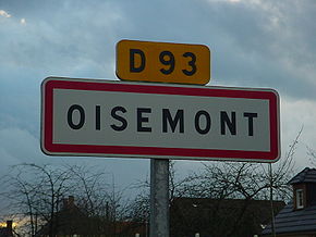 Paneau d'entrée d'agglomération de Oisemont (Somme(80)-France).JPG