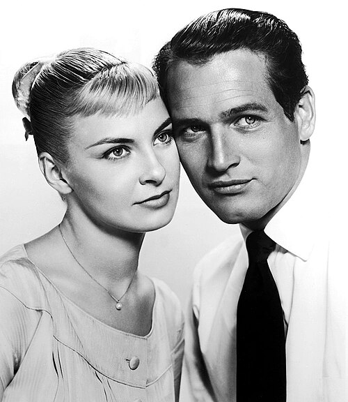 Woodward, with husband, actor Paul Newman in a publicity photograph for the 1958 film The Long, Hot Summer