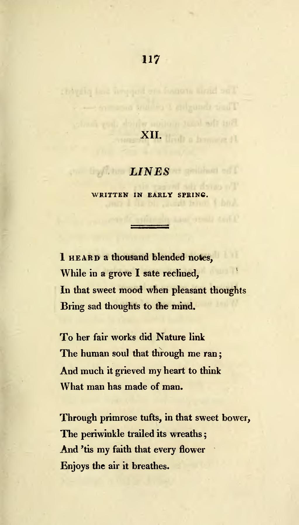 i heard a thousand blended notes william wordsworth