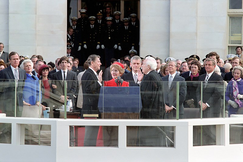 File:President Ronald Reagan Being Sworn In on Inaugural Day at the United States Capitol.jpg