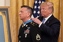 Bellavia receives the Medal of Honor from U.S. President Trump President Trump Presents the Medal of Honor (48132311012).jpg