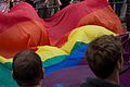 English: Giant rainbow flag on Regent Street.