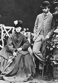 Princess Alexandra of Denmark and the Prince of Wales, 1863 Princess Alexandra of Denmark and the Prince of Wales engagement photograph.jpg